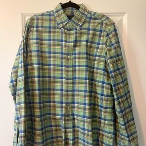 Ralph Lauren Green and Blue Plaid Button-Down Shirt